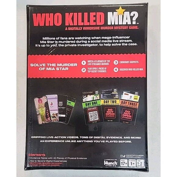 Who Killed Mia A Digitally Immersive Murder Mystery Adult Crime Board Game clue - Picture 4 of 4